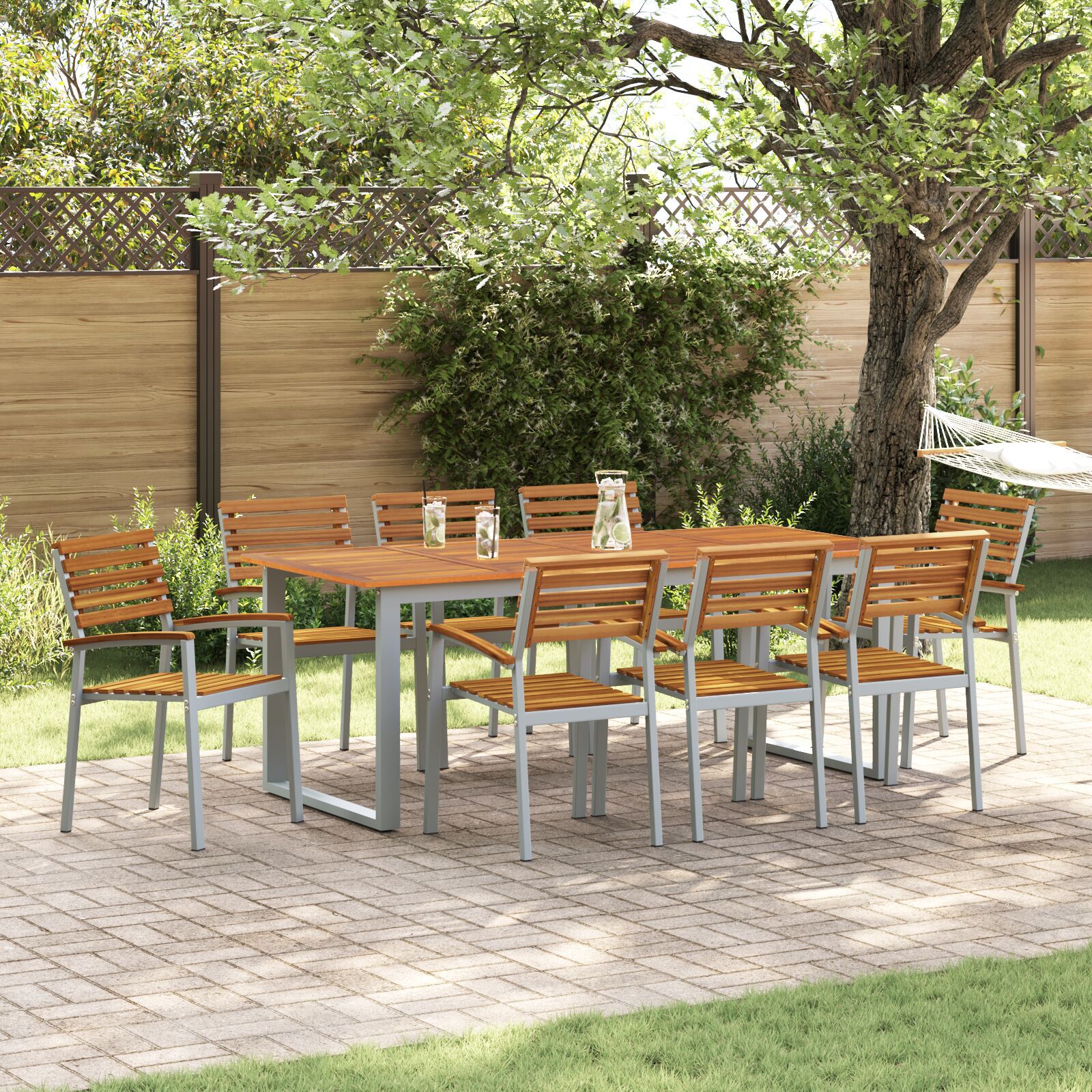 vidaXL Scaun pentru Grădină 8 pcs Maro 56 x 57 x 87cm vidaXL Scaun pentru Grădină 8 pcs Maro 56 x 57 x 87cm