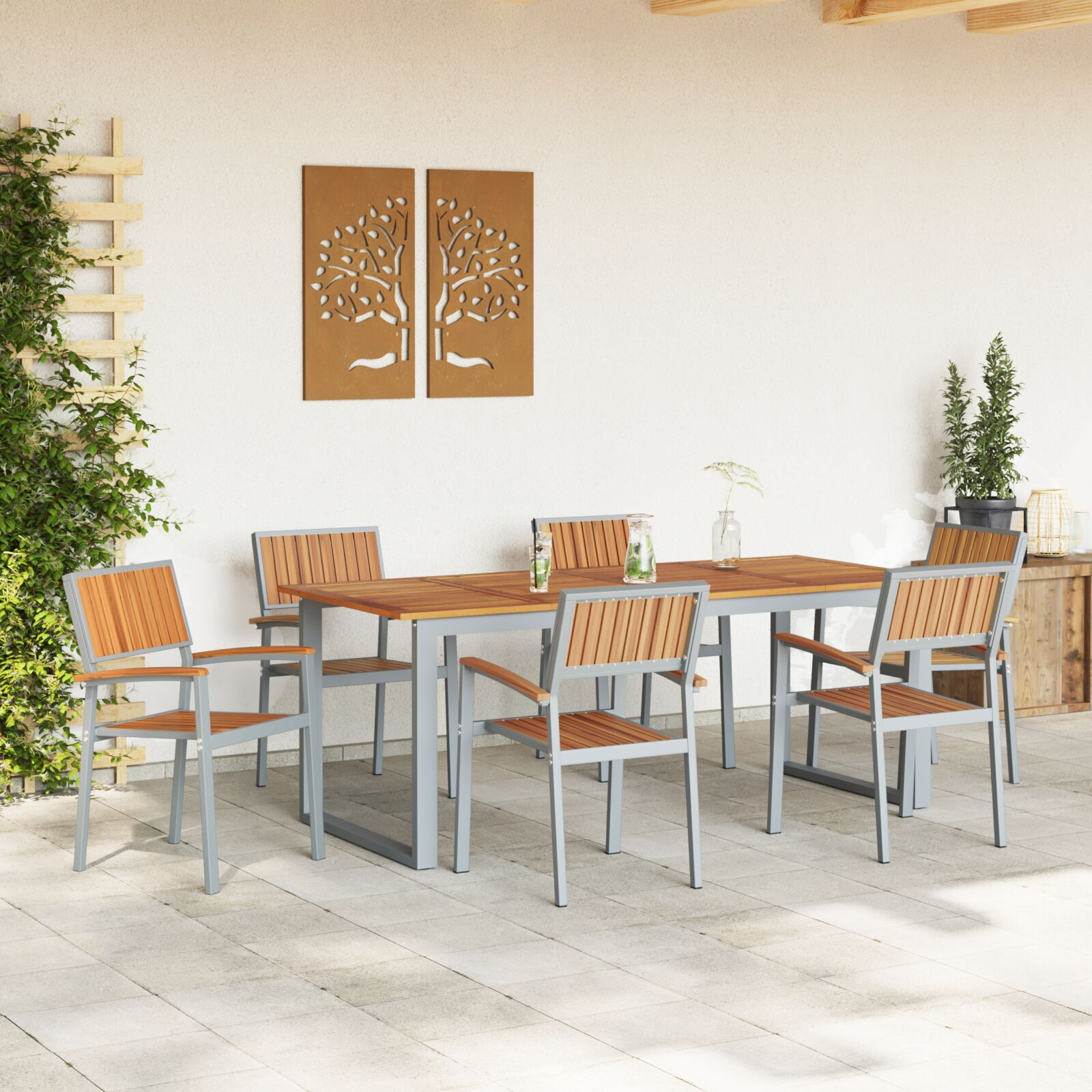 vidaXL Scaun pentru Grădină 6 pcs Maro 56 x 57 x 87cm vidaXL Scaun pentru Grădină 6 pcs Maro 56 x 57 x 87cm