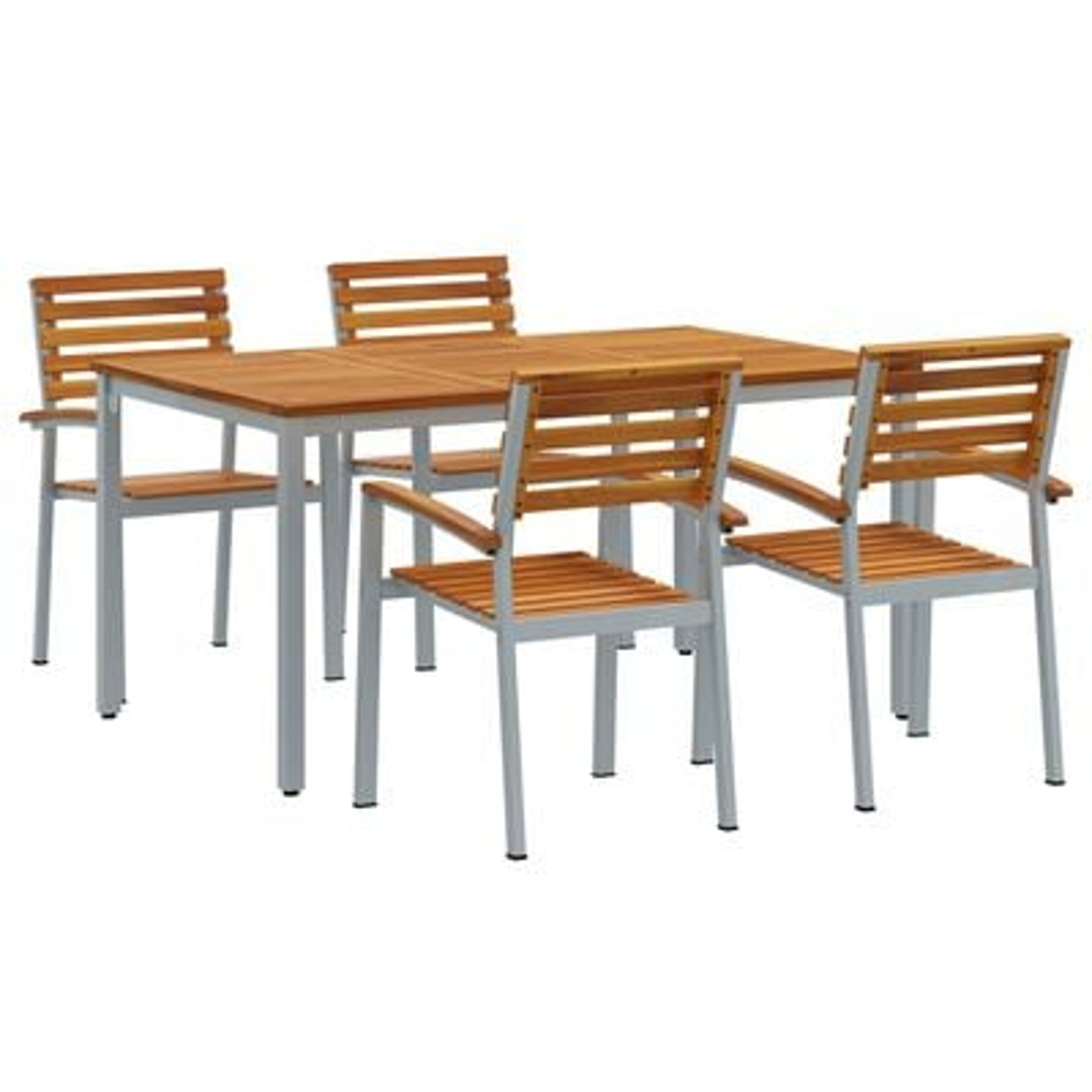 vidaXL Set de dining pentru grădină din 5 piese, lemn solid de acacia și metal vidaXL Set de dining pentru grădină din 5 piese, lemn solid de acacia și metal
