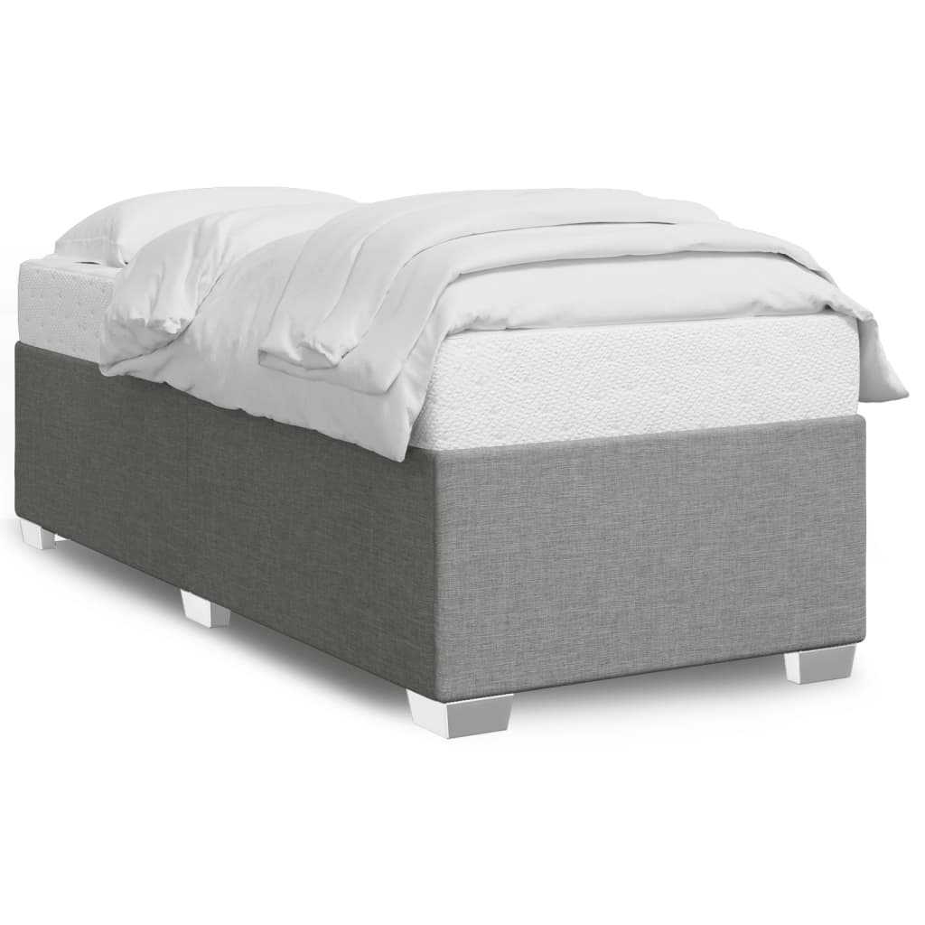 vidaXL Cadru de pat fără saltea, gri deschis, 90x190 cm, textil