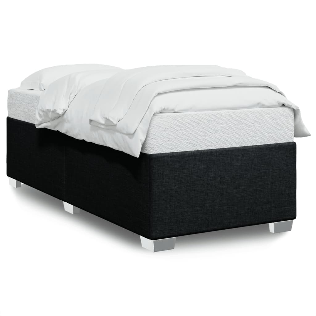 vidaXL Cadru de pat fără saltea țesătură neagră 90x190 cm vidaXL Cadru de pat fără saltea țesătură neagră 90x190 cm