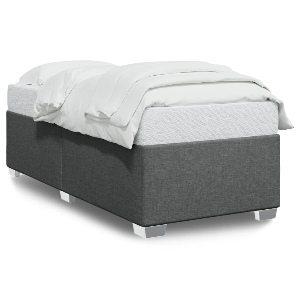 vidaXL Cadru de pat fără saltea, gri închis, 100x200 cm, textil
