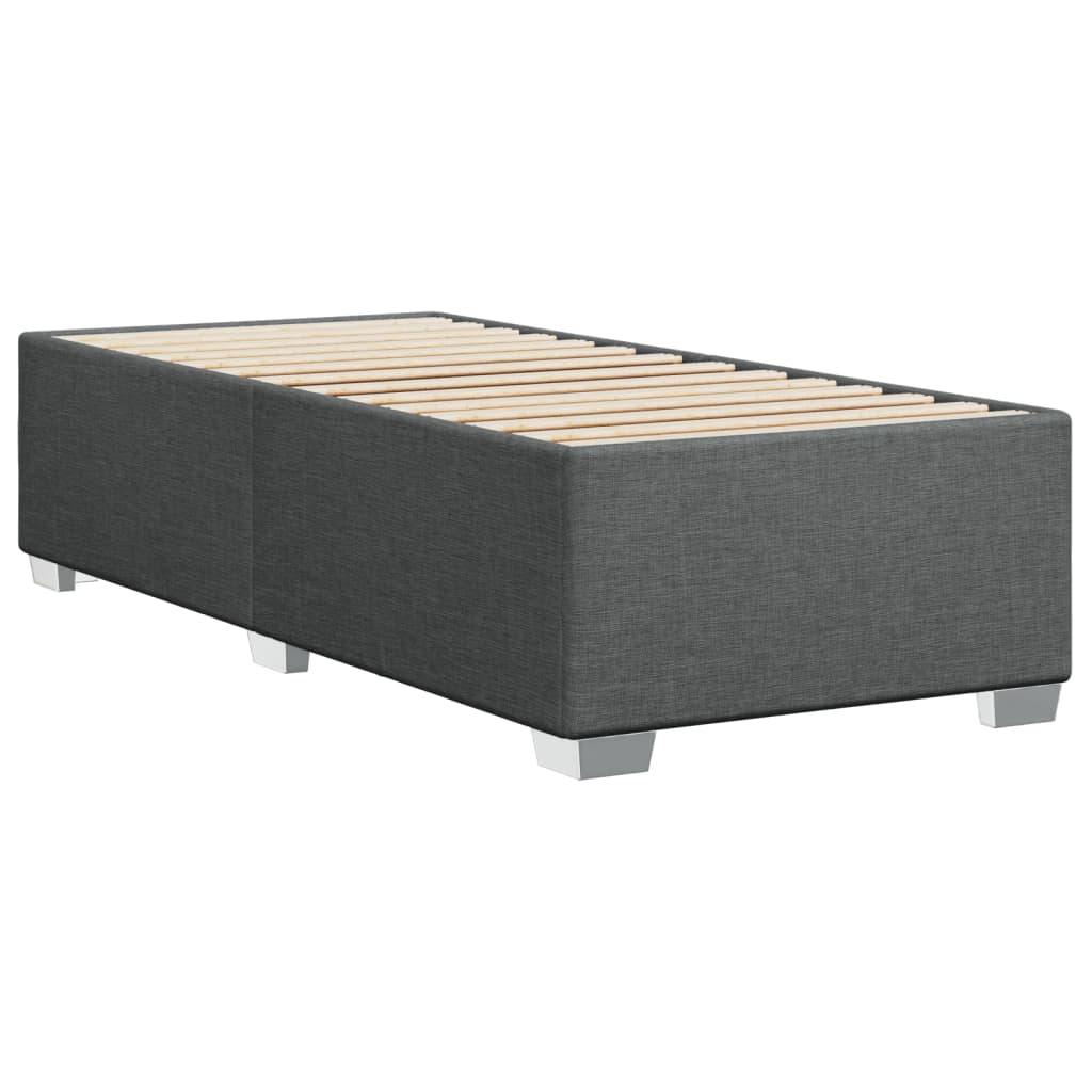 vidaXL Cadru de pat fără saltea, gri închis, 100x200 cm, textil