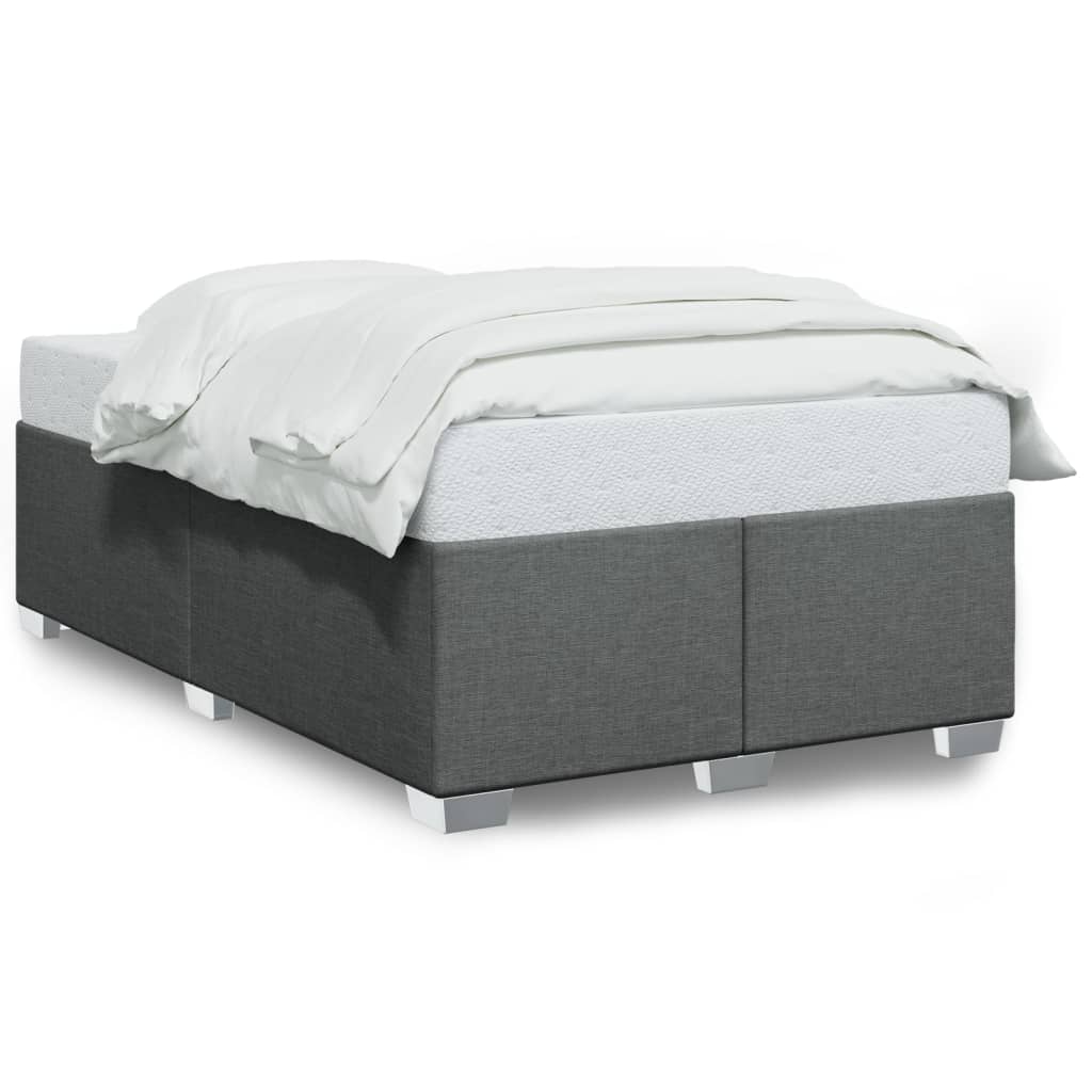 vidaXL Cadru de pat fără saltea gri închis 120x190 cm țesătură
