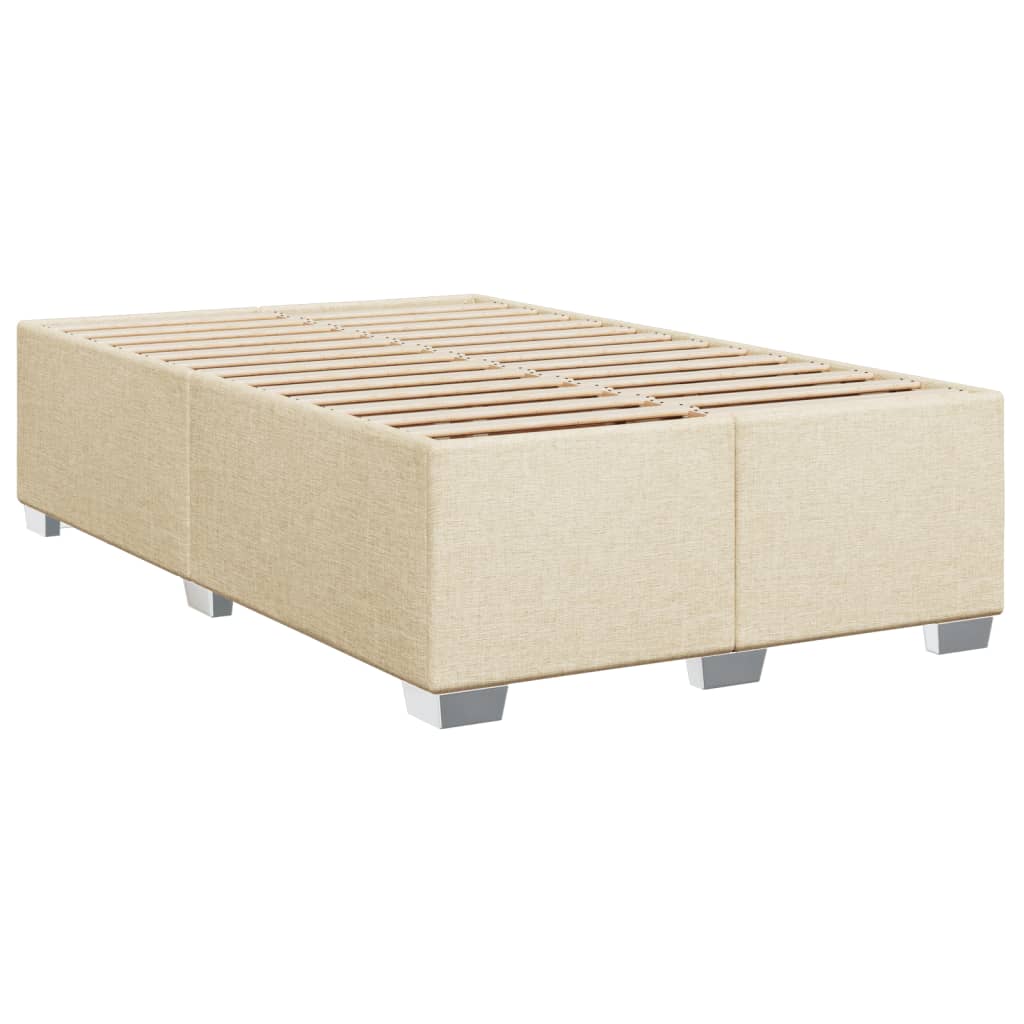 vidaXL Cadru de pat fără saltea cremă 120x190 cm țesătură
