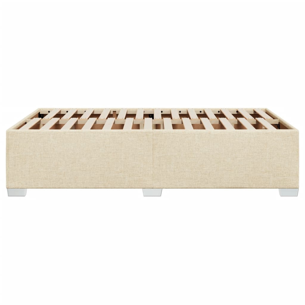 vidaXL Cadru de pat fără saltea cremă 120x190 cm țesătură
