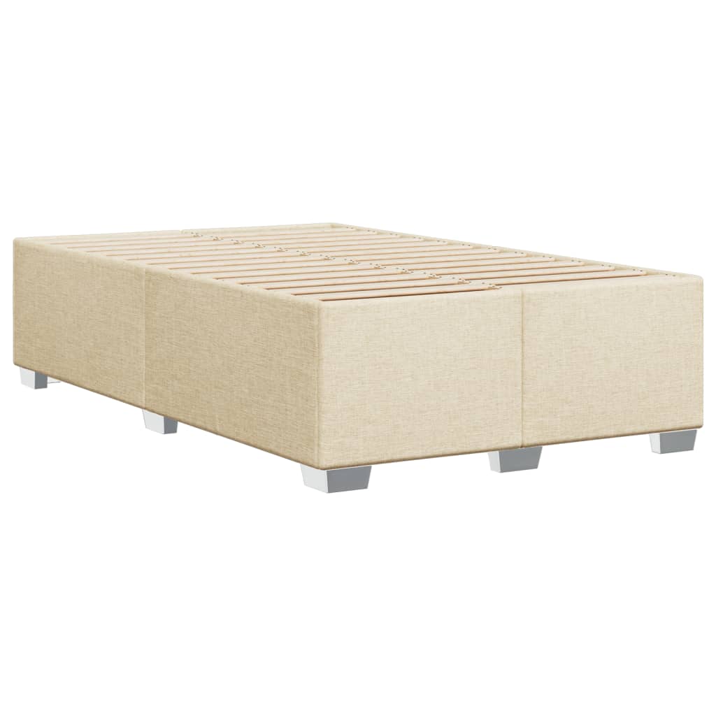 vidaXL Cadru de pat fără saltea cremă 120x190 cm țesătură