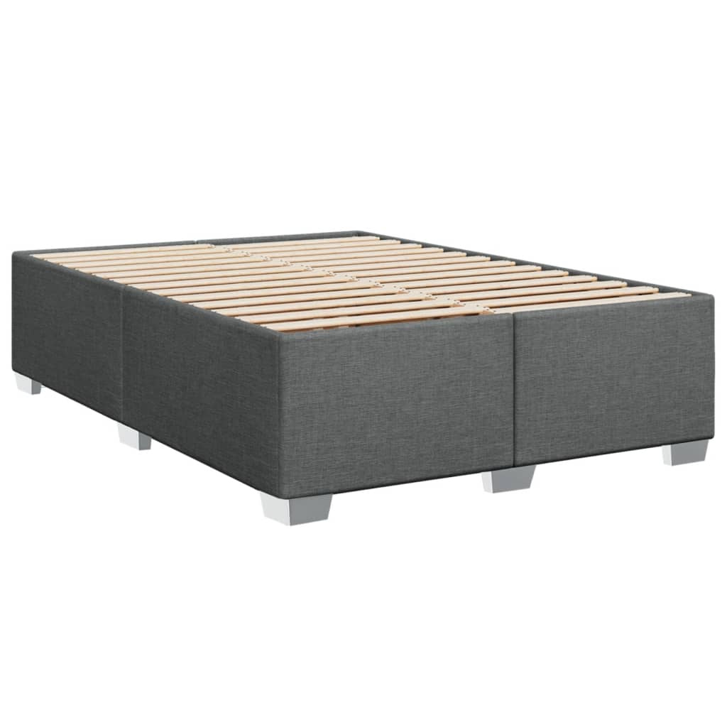 vidaXL Cadru de pat fără saltea, gri închis, 140x190 cm, textil