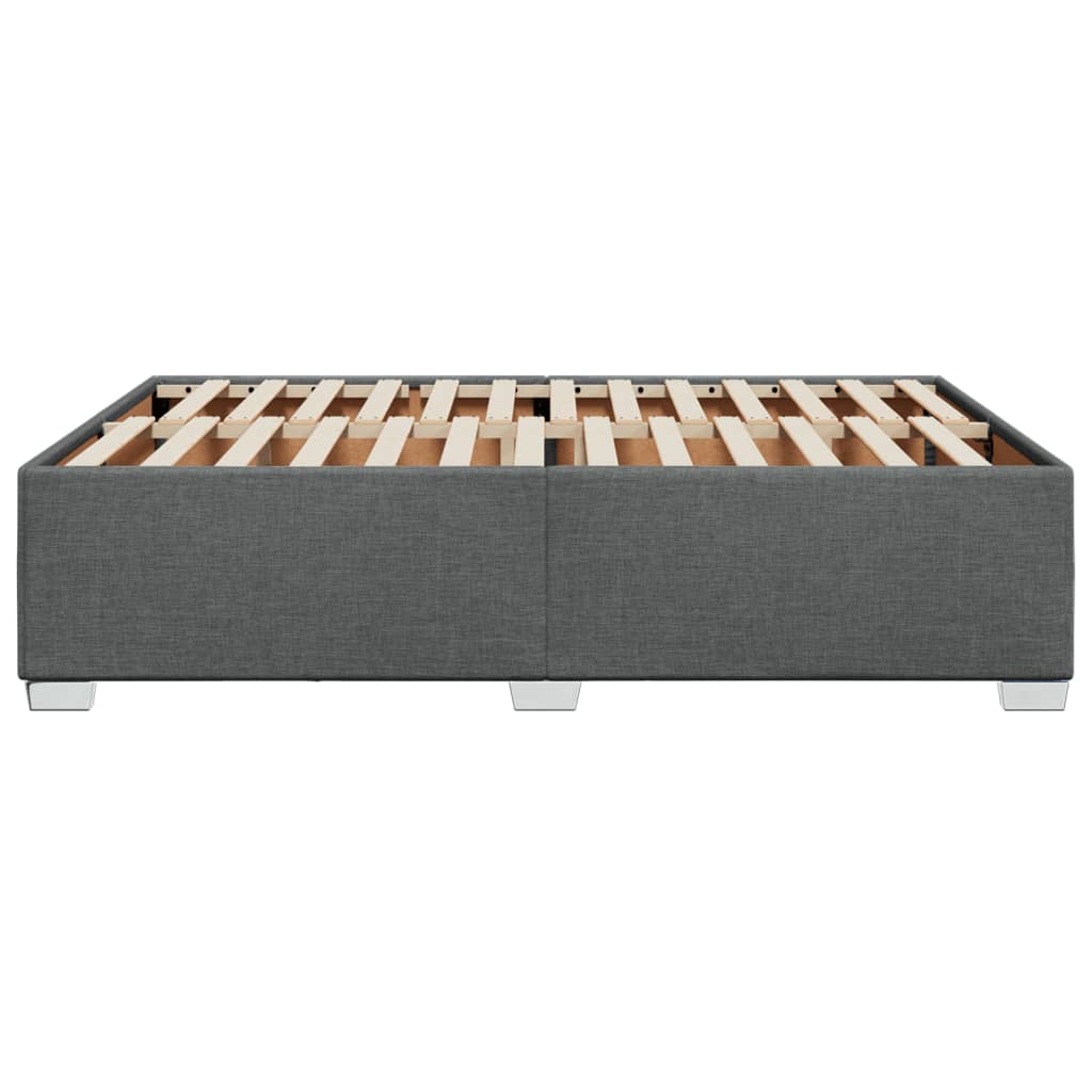 vidaXL Cadru de pat fără saltea, gri închis, 140x190 cm, textil