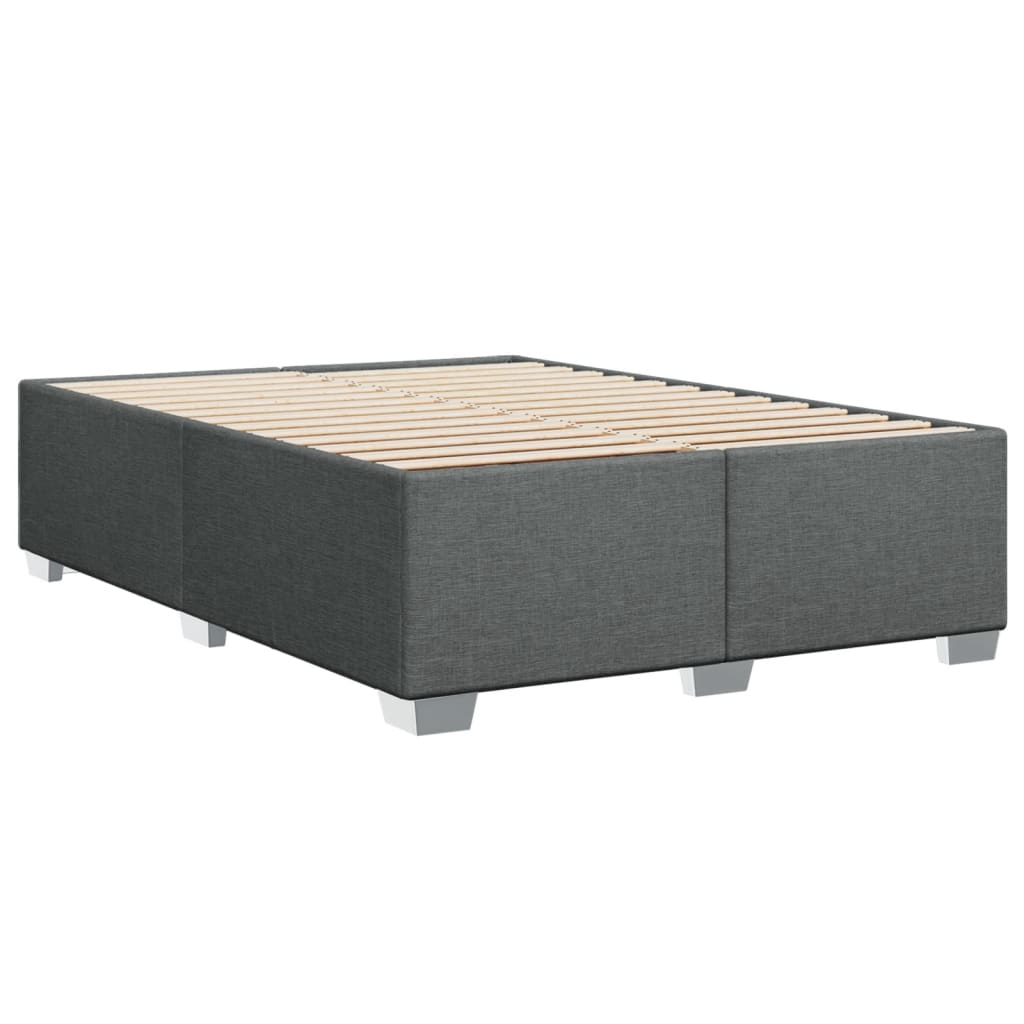 vidaXL Cadru de pat fără saltea, gri închis, 140x190 cm, textil