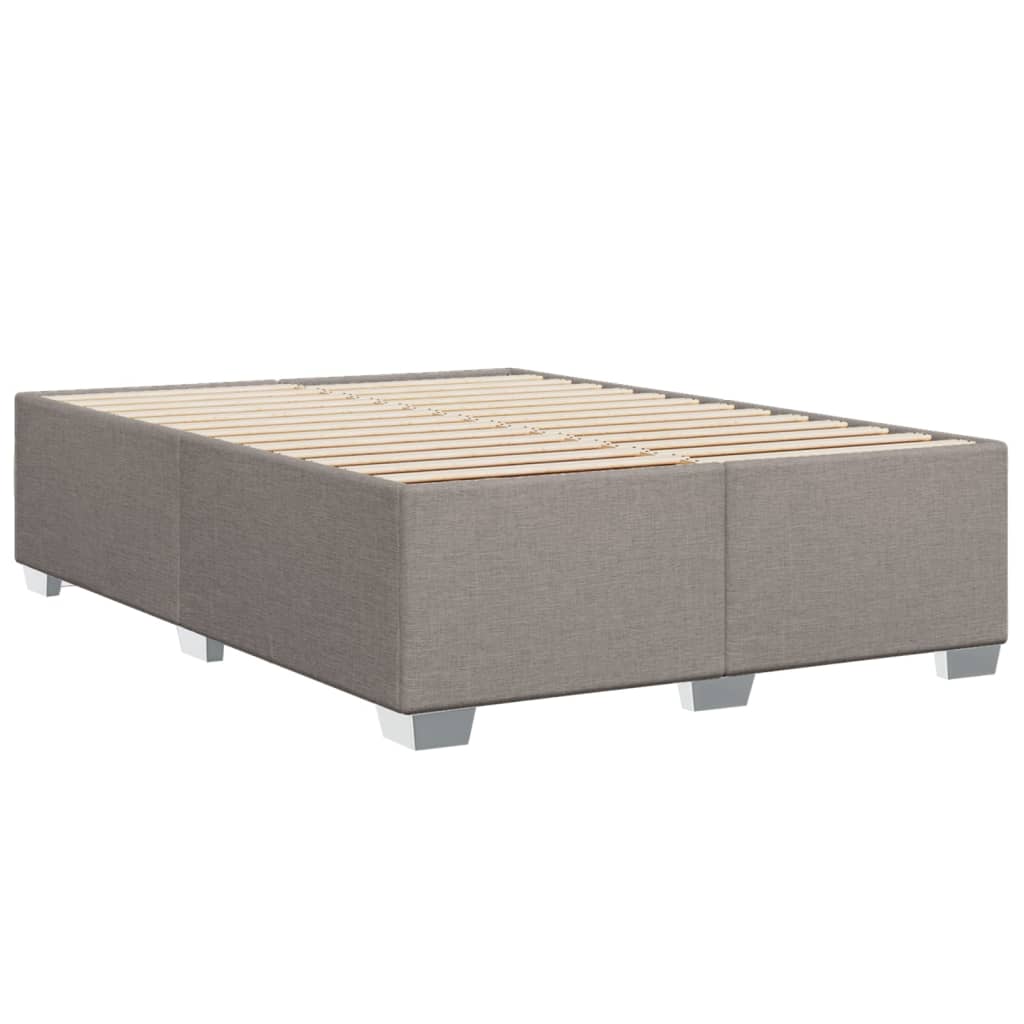 vidaXL Cadru de pat fără saltea, gri taupe, 140x190 cm, textil vidaXL Cadru de pat fără saltea, gri taupe, 140x190 cm, textil