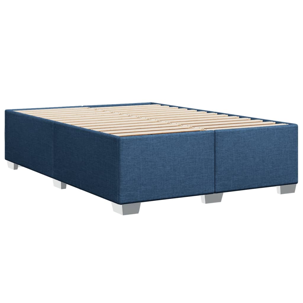vidaXL Cadru de pat fără saltea, albastru, 140x190 cm, textil