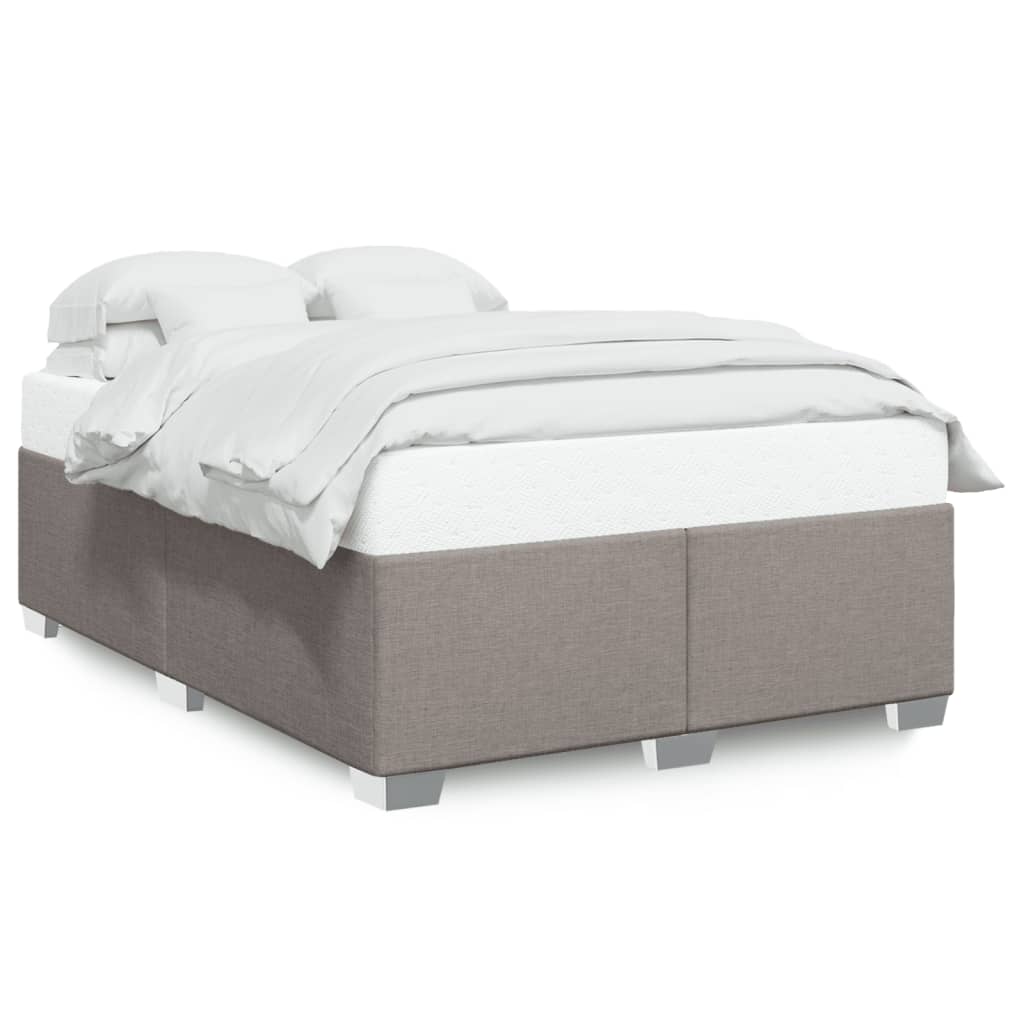 vidaXL Cadru de pat fără saltea, gri taupe, 140x200 cm, textil vidaXL Cadru de pat fără saltea, gri taupe, 140x200 cm, textil