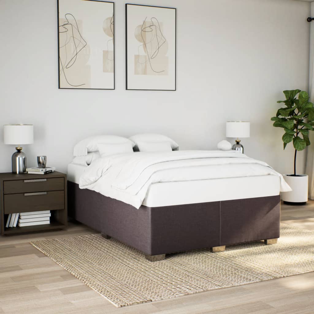 vidaXL Cadru de pat fără saltea, maro închis, 160x200 cm, textil vidaXL Cadru de pat fără saltea, maro închis, 160x200 cm, textil