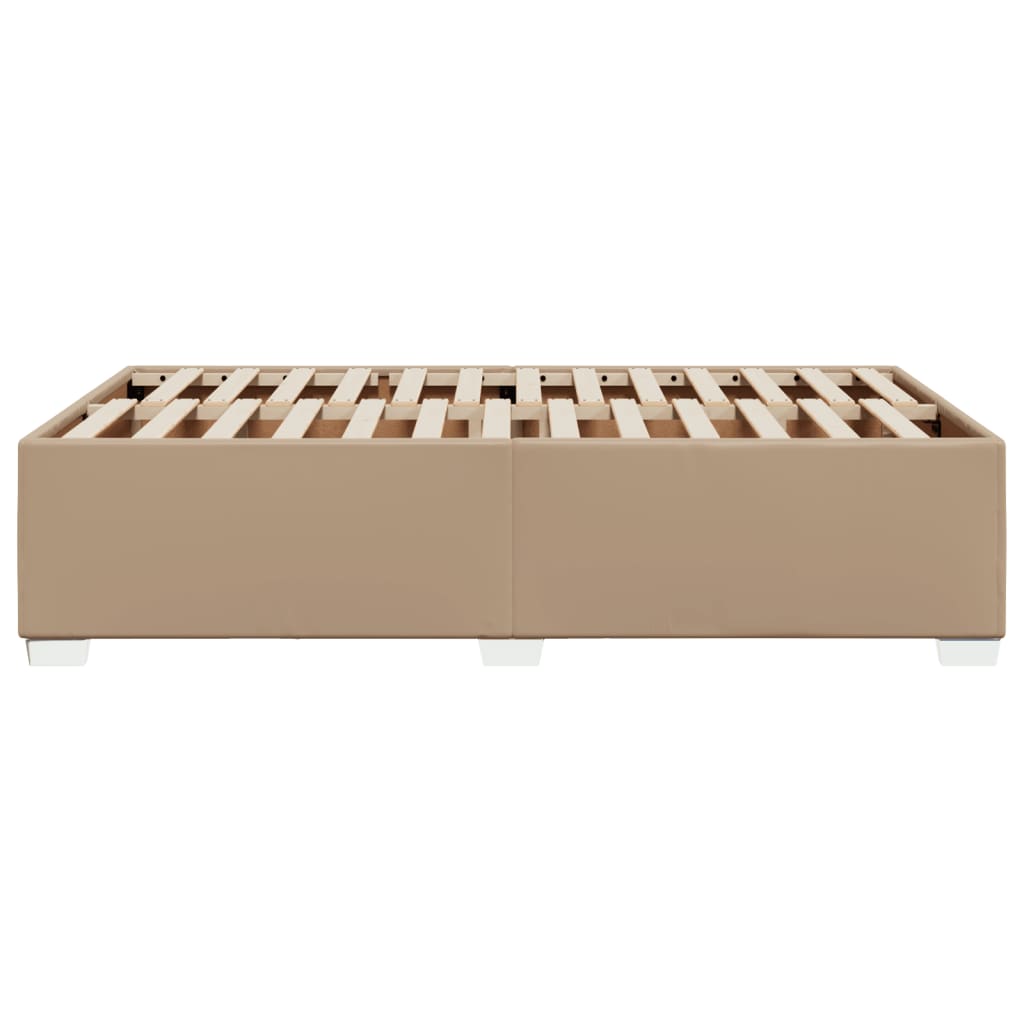 vidaXL Cadru de pat fără saltea cappuccino 120x190cm piele artificială
