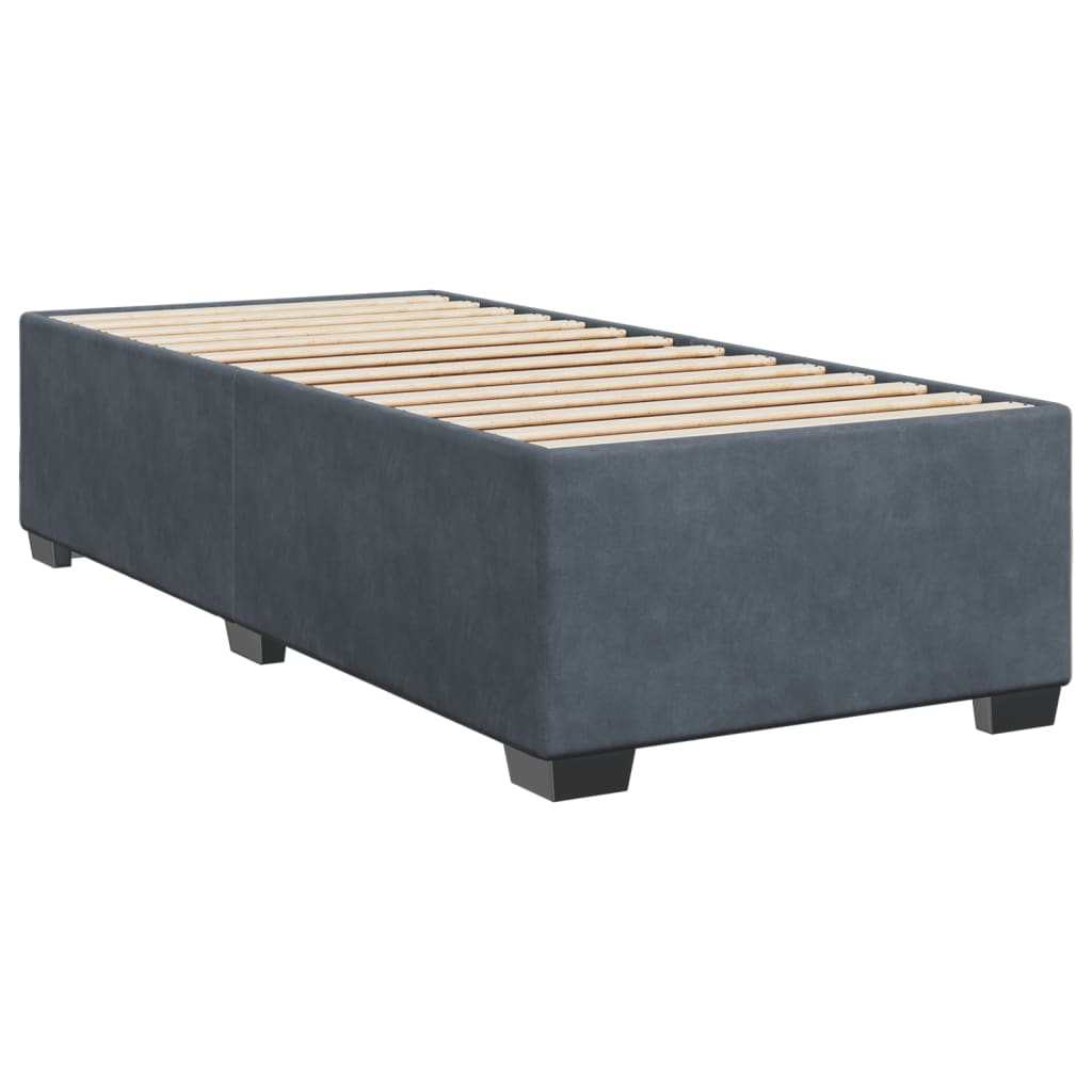 vidaXL Cadru de pat fără saltea, gri închis, 90x190 cm, catifea vidaXL Cadru de pat fără saltea, gri închis, 90x190 cm, catifea