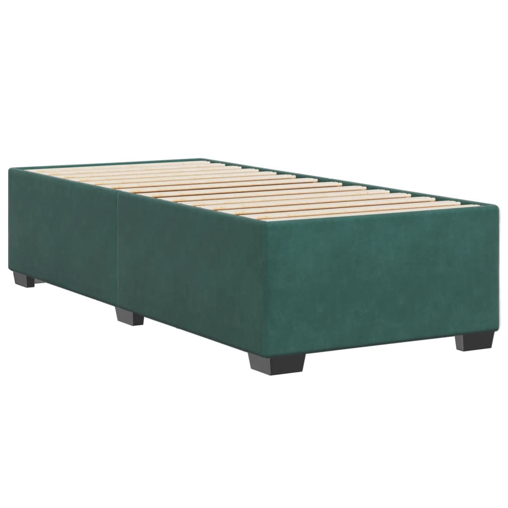 vidaXL Cadru de pat fără saltea, verde închis, 90x190 cm, catifea vidaXL Cadru de pat fără saltea, verde închis, 90x190 cm, catifea