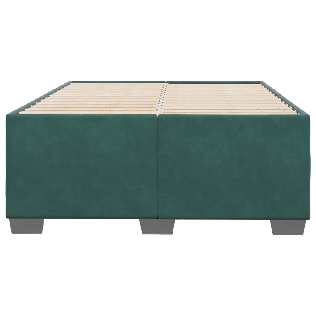vidaXL Cadru de pat fără saltea verde închis 120x190 cm catifea