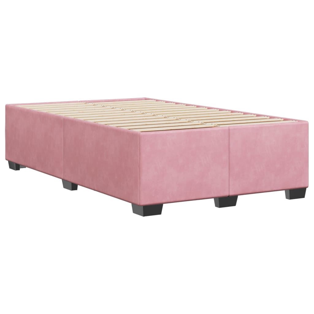 vidaXL Cadru de pat fără saltea roz 120x190 cm catifea vidaXL Cadru de pat fără saltea roz 120x190 cm catifea
