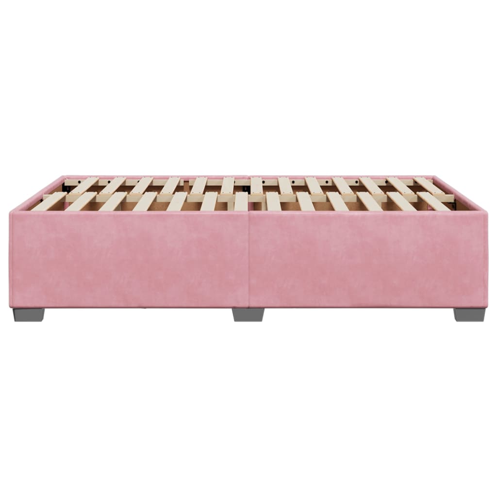 vidaXL Cadru de pat fără saltea roz 120x190 cm catifea vidaXL Cadru de pat fără saltea roz 120x190 cm catifea