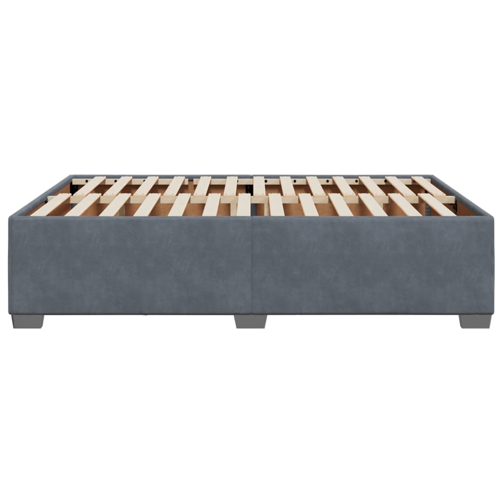 vidaXL Cadru de pat fără saltea, gri închis, 140x190 cm, catifea