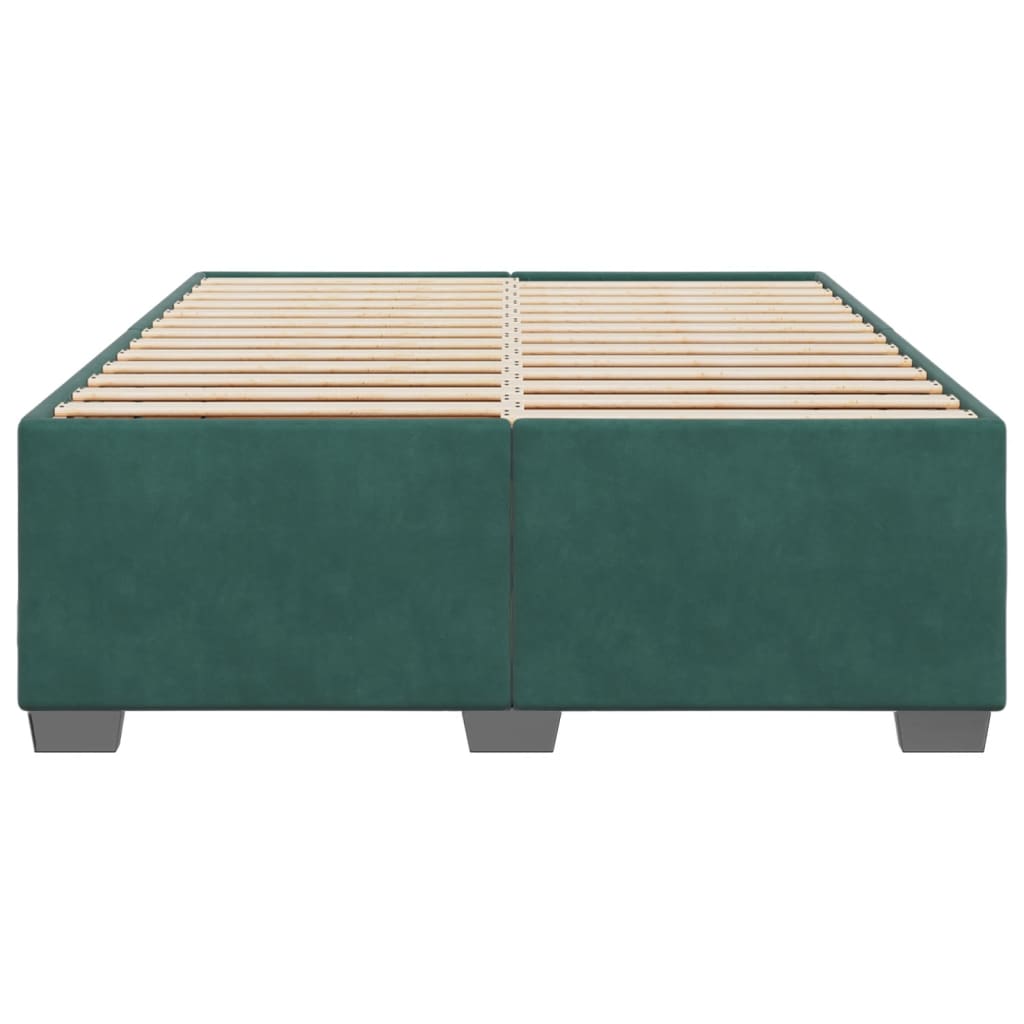 vidaXL Cadru de pat fără saltea, verde închis, 140x190 cm, catifea vidaXL Cadru de pat fără saltea, verde închis, 140x190 cm, catifea