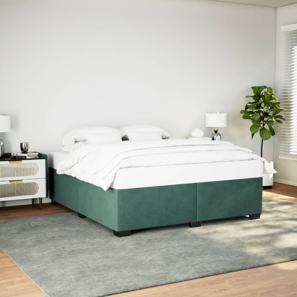 vidaXL Cadru de pat fără saltea, verde închis, 180x200 cm, catifea vidaXL Cadru de pat fără saltea, verde închis, 180x200 cm, catifea