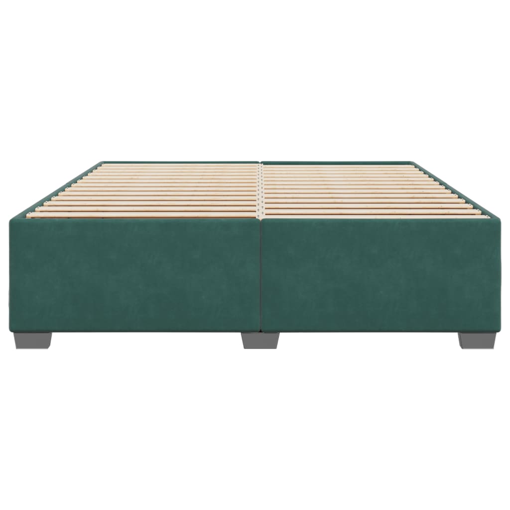 vidaXL Cadru de pat fără saltea, verde închis, 200x200 cm, catifea vidaXL Cadru de pat fără saltea, verde închis, 200x200 cm, catifea