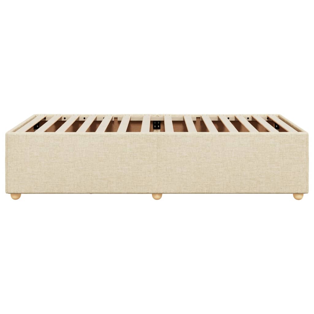 vidaXL Cadru de pat fără saltea cremă 90x200 cm țesătură