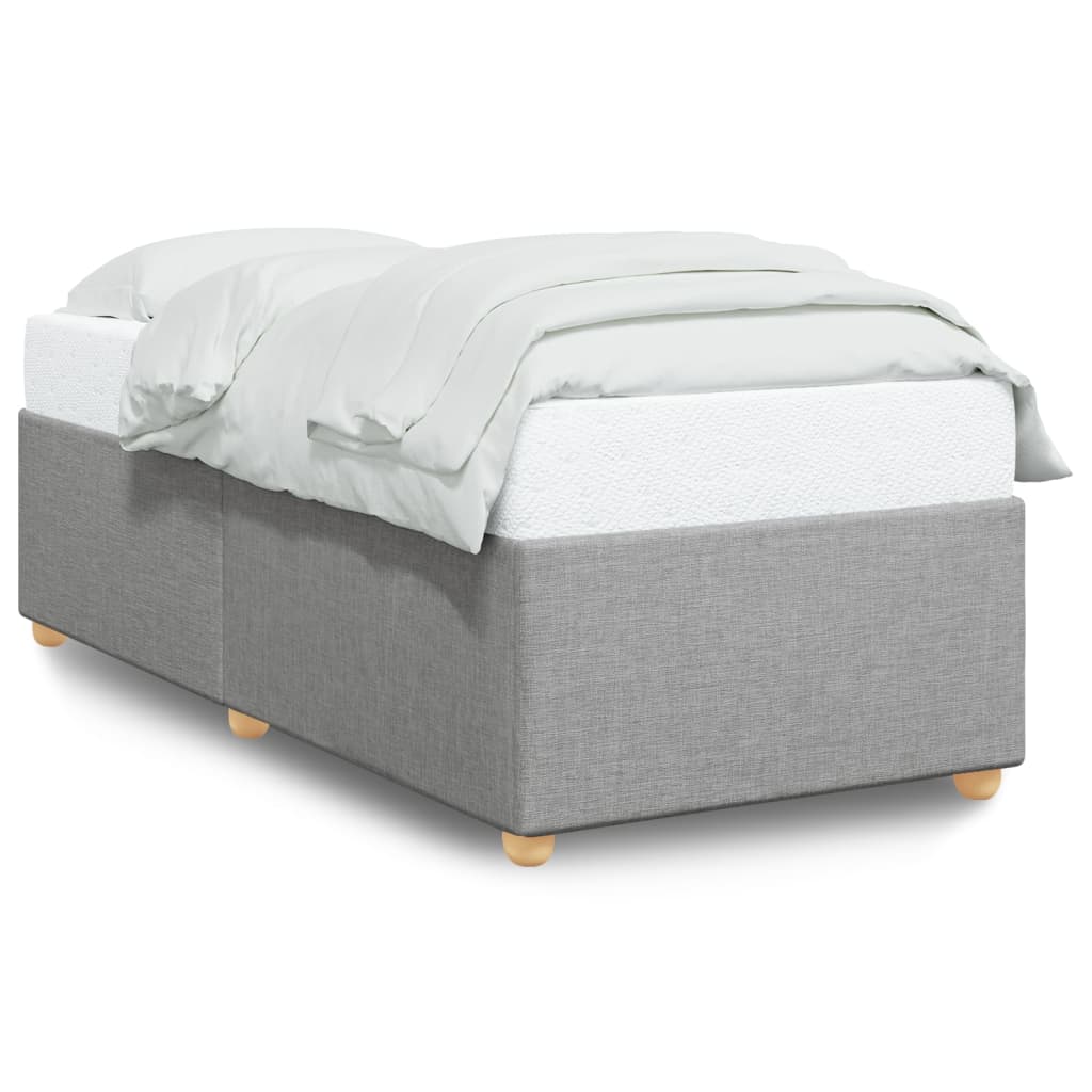 vidaXL Cadru de pat fără saltea, gri deschis, 100x200 cm, textil