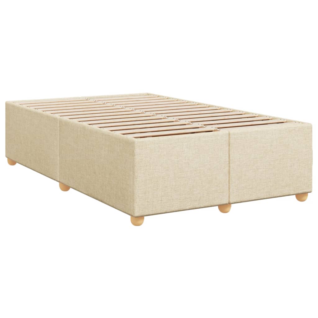 vidaXL Cadru de pat fără saltea cremă 120x190 cm țesătură