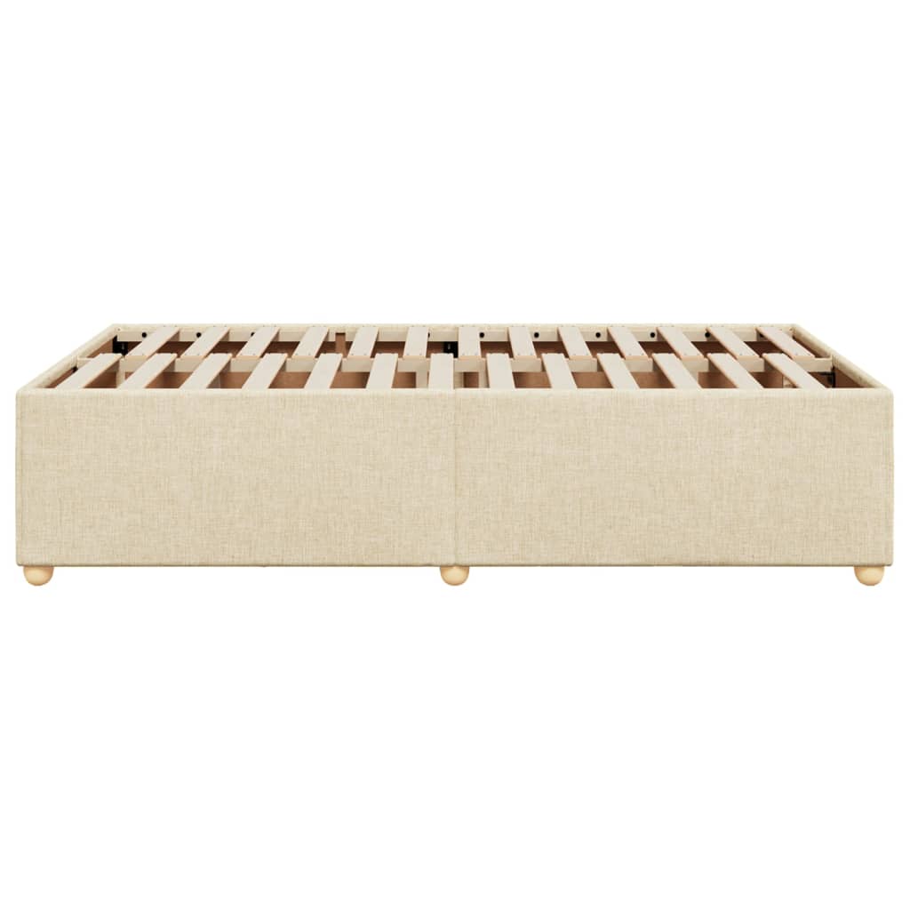 vidaXL Cadru de pat fără saltea cremă 120x190 cm țesătură