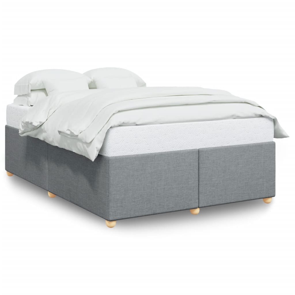 vidaXL Cadru de pat fără saltea, gri deschis, 140x190 cm, textil