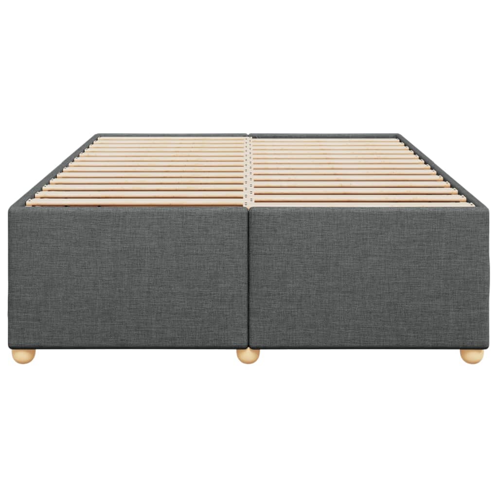 vidaXL Cadru de pat fără saltea, gri închis, 140x190 cm, textil