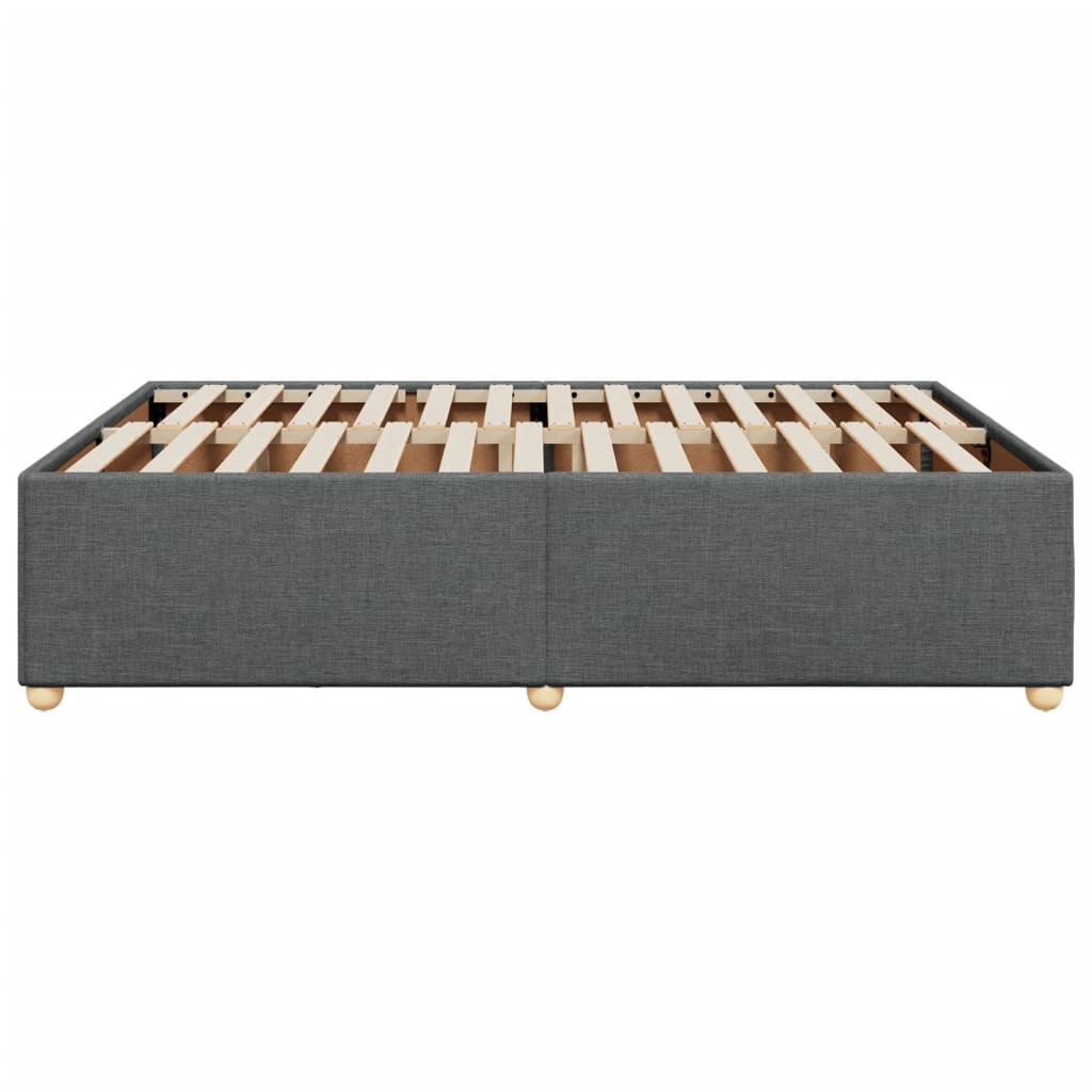 vidaXL Cadru de pat fără saltea, gri închis, 140x190 cm, textil