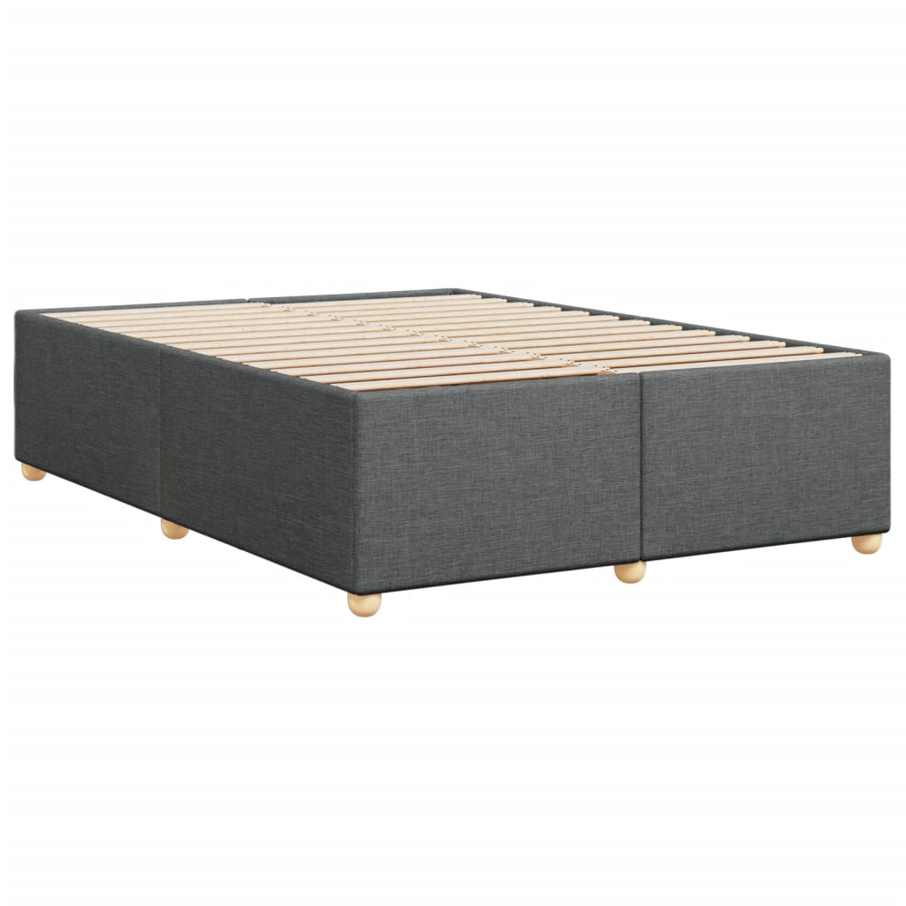 vidaXL Cadru de pat fără saltea, gri închis, 140x190 cm, textil