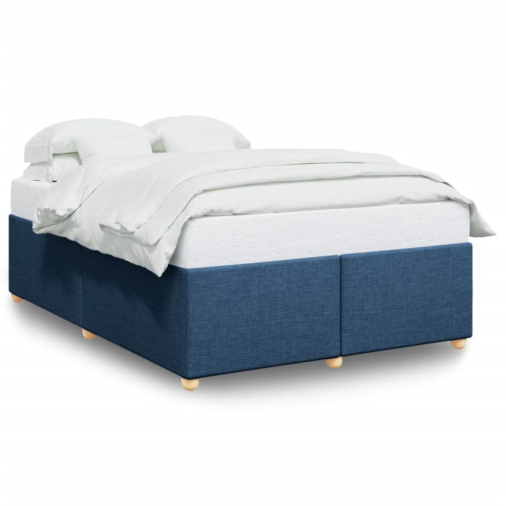 vidaXL Cadru de pat fără saltea, albastru, 140x190 cm, textil vidaXL Cadru de pat fără saltea, albastru, 140x190 cm, textil