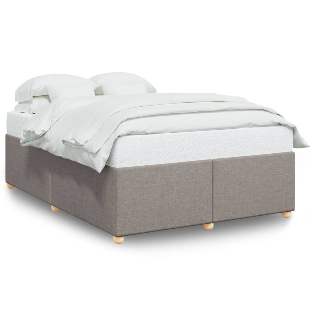 vidaXL Cadru de pat fără saltea, gri taupe, 140x200 cm, textil vidaXL Cadru de pat fără saltea, gri taupe, 140x200 cm, textil