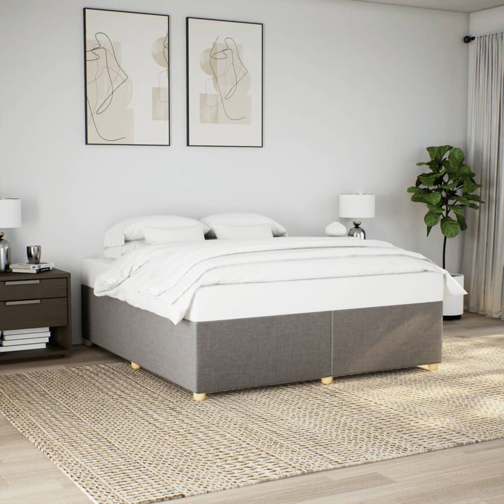 vidaXL Cadru de pat fără saltea, gri taupe, 180x200 cm, textil vidaXL Cadru de pat fără saltea, gri taupe, 180x200 cm, textil