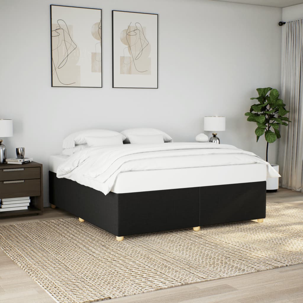vidaXL Cadru de pat fără saltea, negru, 200x200 cm, textil vidaXL Cadru de pat fără saltea, negru, 200x200 cm, textil