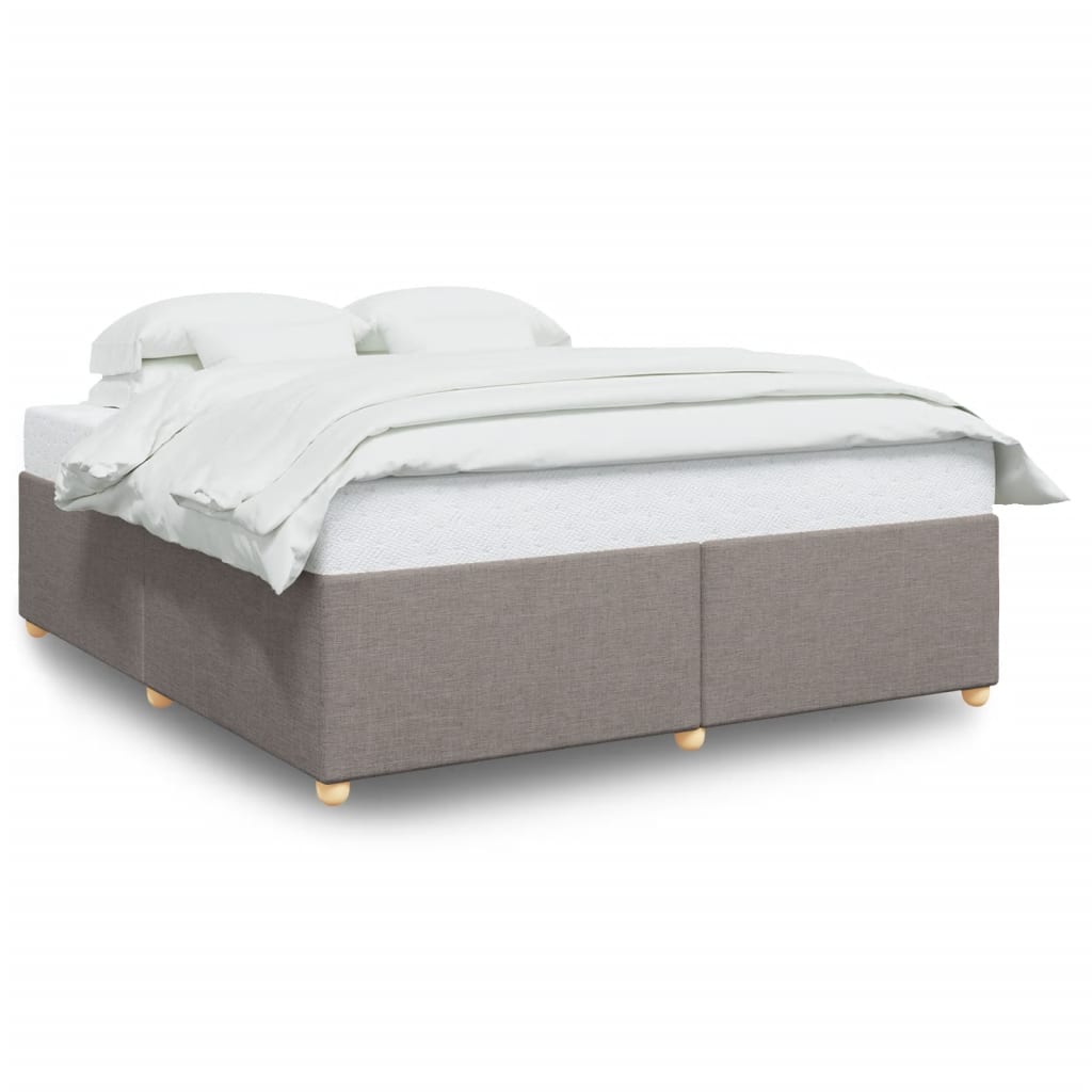 vidaXL Cadru de pat fără saltea, gri taupe, 200x200 cm, textil vidaXL Cadru de pat fără saltea, gri taupe, 200x200 cm, textil