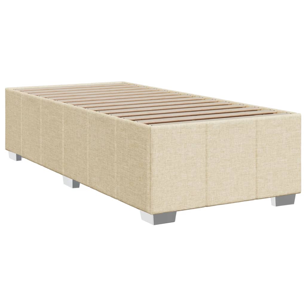 vidaXL Cadru de pat fără saltea cremă 90x200 cm țesătură