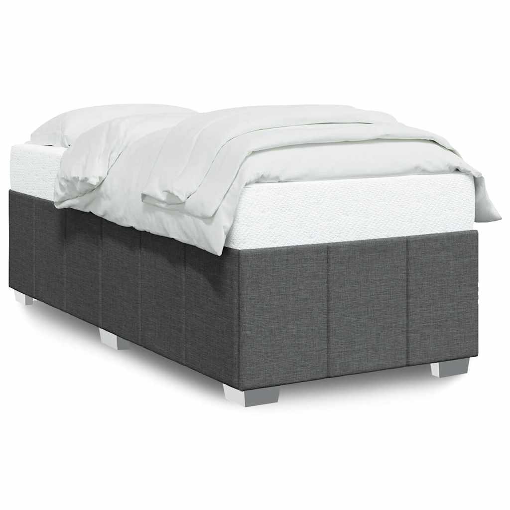 vidaXL Cadru de pat fără saltea, gri închis, 100x200 cm, textil