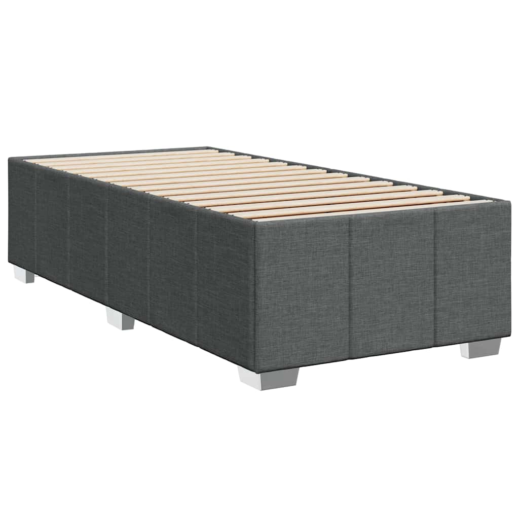 vidaXL Cadru de pat fără saltea, gri închis, 100x200 cm, textil