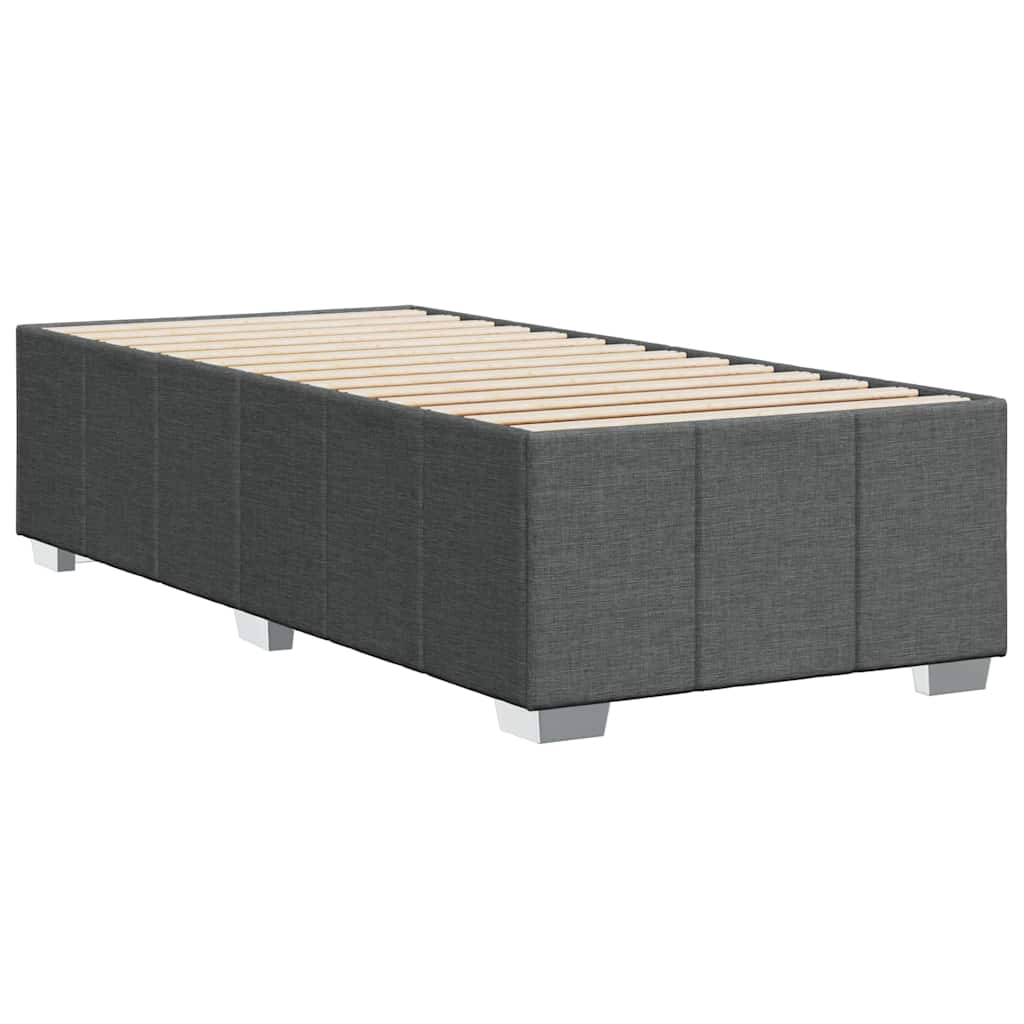 vidaXL Cadru de pat fără saltea, gri închis, 100x200 cm, textil