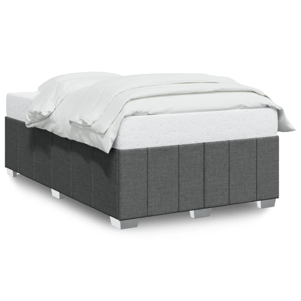vidaXL Cadru de pat fără saltea gri închis 120x190 cm țesătură