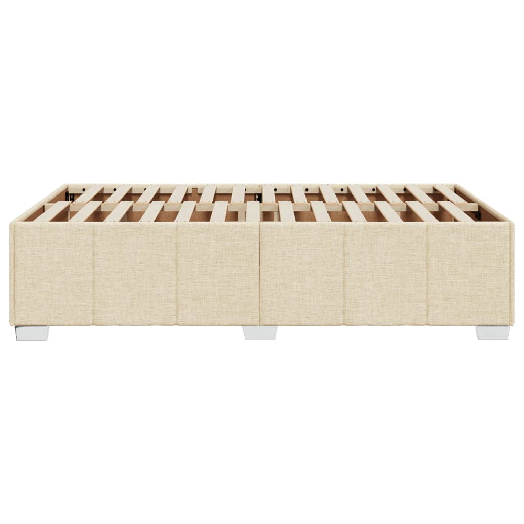 vidaXL Cadru de pat fără saltea cremă 120x190 cm țesătură