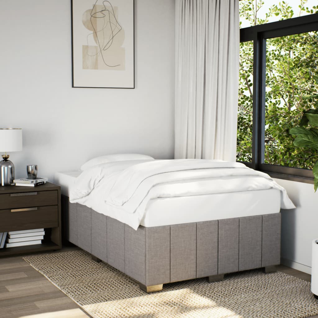 vidaXL Cadru de pat fără saltea, gri taupe, 120x200 cm, textil vidaXL Cadru de pat fără saltea, gri taupe, 120x200 cm, textil