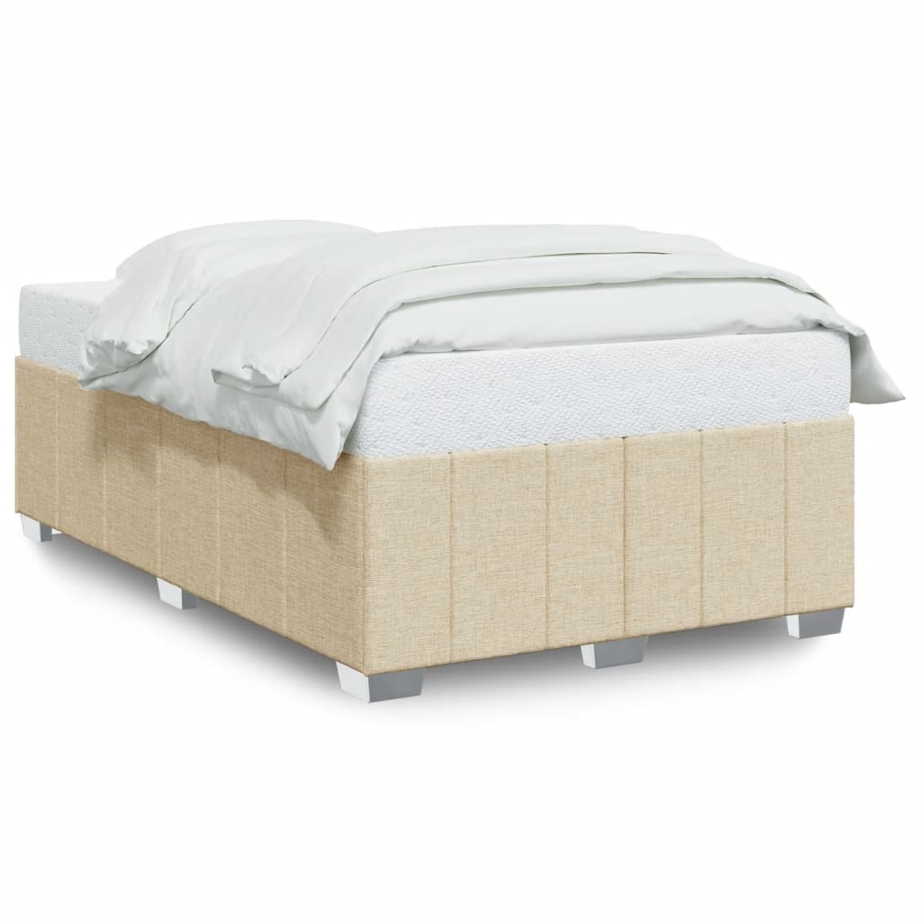 vidaXL Cadru de pat fără saltea, crem, 120x200 cm, textil