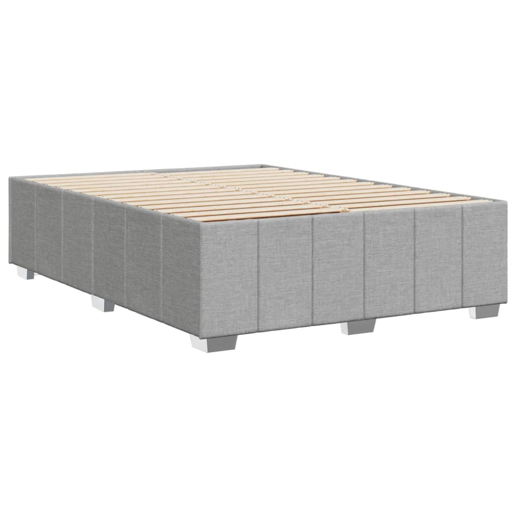 vidaXL Cadru de pat fără saltea, gri deschis, 140x190 cm, textil